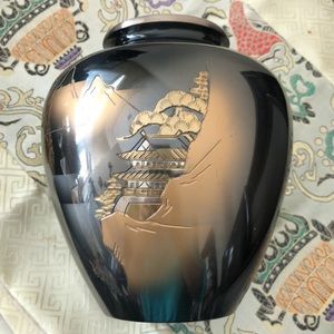 Japanese metal decorative vase.